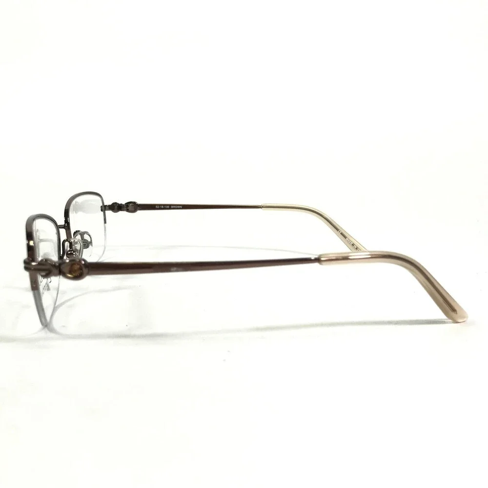 Bulova Eyeglasses Frames ASHBURN BROWN Rectangular Half Rim 52-18-135